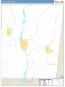 Itawamba County, Mississippi Zip Code Wall Map