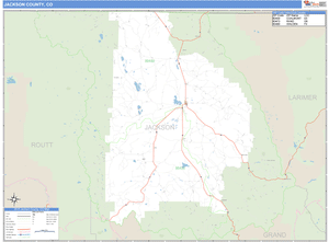Jackson County, Colorado Zip Code Wall Map