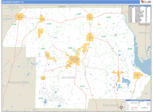 Jackson County, Florida Zip Code Wall Map