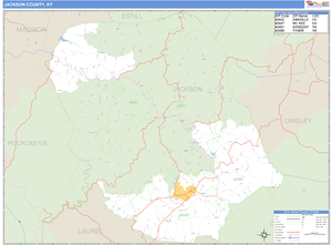 Jackson County, Kentucky Zip Code Wall Map