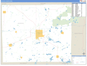 Jackson, Michigan Metro Area Wall Map