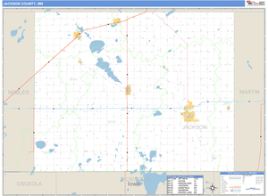 Jackson County, Minnesota Zip Code Wall Map
