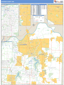 Jackson County, Missouri Zip Code Wall Map