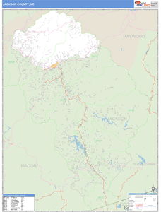 Jackson County, North Carolina Zip Code Wall Map