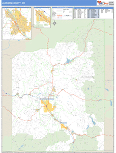 Jackson County, Oregon Zip Code Wall Map