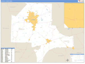Jackson, Tennessee Metro Area Wall Map