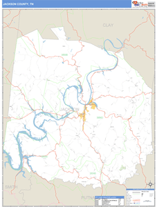 Jackson County, Tennessee Zip Code Wall Map