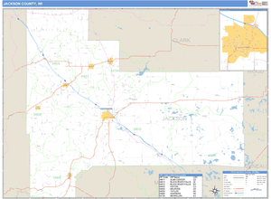 Jackson County, Wisconsin Zip Code Wall Map