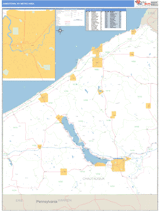 Jamestown, New York Metro Area Wall Map