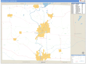 Janesville-Beloit, Wisconsin Metro Area Wall Map