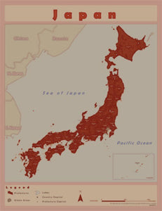 Japan Wall Map by Ciao Frenandes