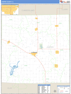 Jasper County, Illinois Zip Code Wall Map