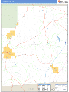 Jasper County, Mississippi Zip Code Wall Map