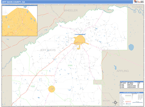 Jeff Davis County, Georgia Zip Code Wall Map