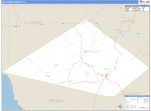 Jeff Davis County, Texas Zip Code Wall Map