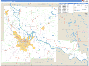 Jefferson County, Arkansas Zip Code Wall Map