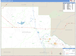 Jefferson County, Idaho Zip Code Wall Map