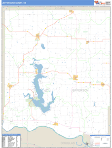 Jefferson County, Kansas Zip Code Wall Map