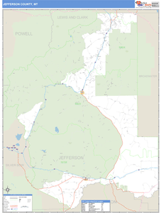 Jefferson County, Montana Zip Code Wall Map