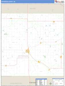 Jefferson County, Nebraska Zip Code Wall Map