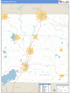 Jefferson County, Wisconsin Zip Code Wall Map