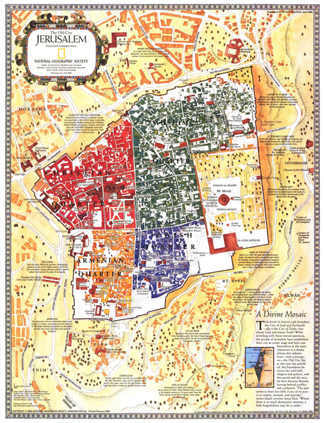 Jerusalem: The Old City Map 1996 Maps.com