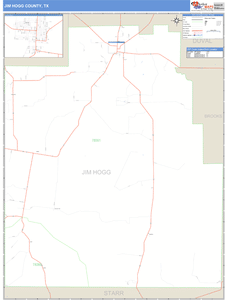 Jim Hogg County, Texas Zip Code Wall Map