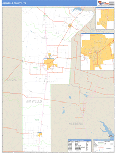 Jim Wells County, Texas Zip Code Wall Map
