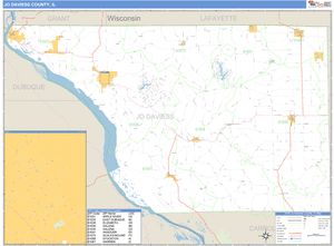 Jo Daviess County, Illinois Zip Code Wall Map