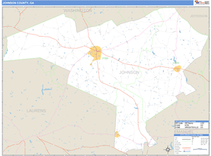Johnson County, Georgia Zip Code Wall Map