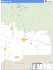 Johnson County, Illinois Zip Code Wall Map