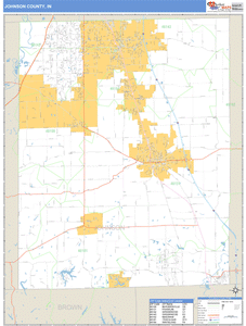 Johnson County, Indiana Zip Code Wall Map