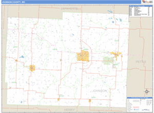 Johnson County, Missouri Zip Code Wall Map