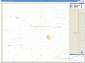 Johnson County, Nebraska Zip Code Wall Map