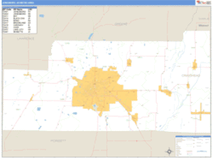 Jonesboro, Arkansas Metro Area Wall Map