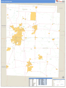 Joplin, Missouri Metro Area Wall Map