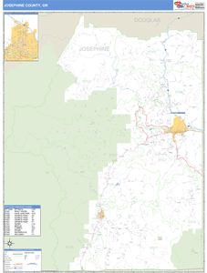Josephine County, Oregon Zip Code Wall Map