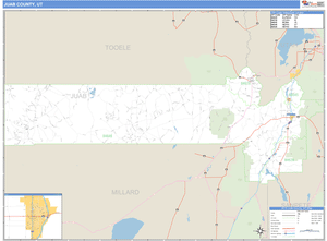 Juab County, Utah Zip Code Wall Map