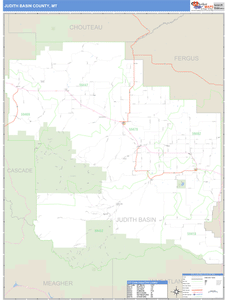 Judith Basin County, Montana Zip Code Wall Map