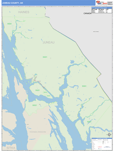 Juneau County, Alaska Zip Code Wall Map