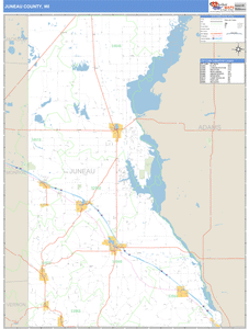 Juneau County, Wisconsin Zip Code Wall Map
