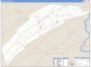 Juniata County, Pennsylvania Zip Code Wall Map