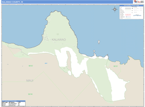 Kalawao County, Hawaii Zip Code Wall Map