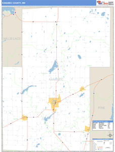 Kanabec County, Minnesota Zip Code Wall Map