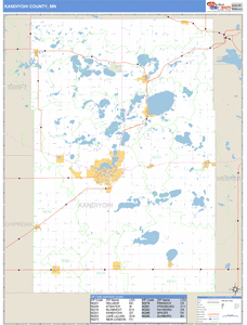 Kandiyohi County, Minnesota Zip Code Wall Map