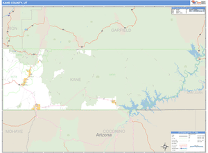 Kane County, Utah Zip Code Wall Map