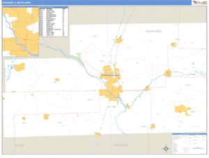 Kankakee, Illinois Metro Area Wall Map