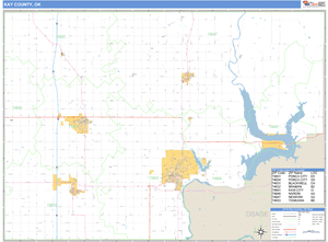 Kay County, Oklahoma Zip Code Wall Map
