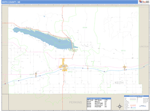 Keith County, Nebraska Zip Code Wall Map