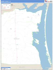 Kenedy County, Texas Zip Code Wall Map